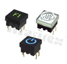 Personalizowany przełącznik Tact Switch z podświetleniem; SMD lub THT; wymiary korpusu 12.0x12.0; pionowy; o sile nacisku 250gf.