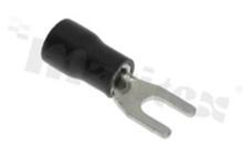 Fork terminal; O4.3mm; for wire 2.5-4.0mm2; Imax= 37A; black insulation