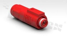 Connector power heavy duty power; 8.0mm SL+ plug; Seal 35mm; red