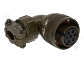 Circular connector; plug; female; 7 contacts; 16S; right angle 90 deg.; solder; cable mount