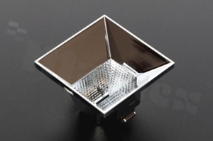 Reflector for LED high power; angle: oval 40 x 65 degrees ; Number of LEDs: 1; Dimensions: 30x30mm; Height: 21.15mm; material: PC; Fastening: screw