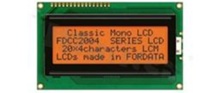 Display LCM; LCD character; 20x4 chars; STN positive yellow-green Y/G; Array LED amber backlight; view 06:00; screen 76x25.2mm; 5.0 V; additional font English-Japanese