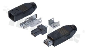 Plug USB; mini; 4-contacts; with double key; for cable solder