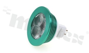 Żarówka LED NIVISS; MR16; 3W; zielona; 12V DC; kąt 28 stopni; RoHS