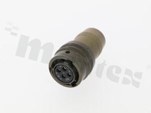 Wtyk PT06W-12-4S, złącze okrągłe, seria PT, wtyk prosty, 4 piny, gniazdo lutowane, montaż bagnetowy, układ 12-4