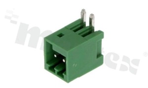 Pluggable terminal block; pitch 2.5mm; 2-ways; male; R/A pin header; closed type; UL 300V/8A; TUV:250V/7A