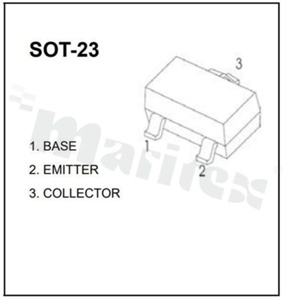 Tranzystor: NPN; bipolarny; 30V; 0.1A; 200mW; -55+150 st.C; SMD; SOT23