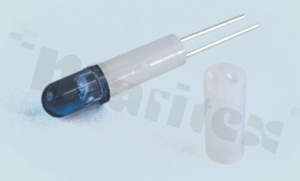 Podstawka pod diodę LED; średnica LED 3.0mm; wysokość A=5.0mm; bezbarwna