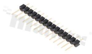 Listwa stykowa do PCB; w rastrze 2.54mm; 1x15 styków; montaż: THT; męska; prosta; jednorzędowa