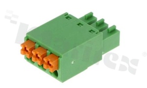 Listwa zaciskowa rozłączalna; w rastrze 3.81mm; 3-torowa; żeńska; na przewód 0.2-1.00mm2 (28-16AWG); kierunek wtykania prostopadły do osi przewodów; z zaciskiem sprężynowym; styki z fosforobrązu; mosiężna klatka; UL 300V/8A