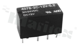 Przekaźnik elektromagnetyczny; prąd znamionowy 2A; napięcie cewki 5VDC; podwójne styki przełączne (2C); moc cewki: 200mW; 2A/30VDC; 1A/125VAC