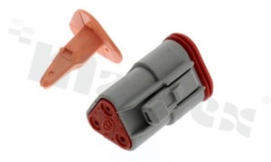 Wtyk serii BT; 3-stykowe; żeńskie; proste; Imax = 13A; rozmiar pinów: 16; na kabel (AWG14-20); temp. pracy -55 do 125st C; IP67