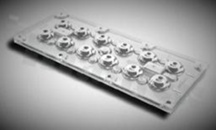 Lens for LED high power; mid power; angle: 120 degrees ; Number of LEDs: 12; Dimensions: 173x71.4mm; Height: 8.62mm; material: PMMA; Fastening: screw