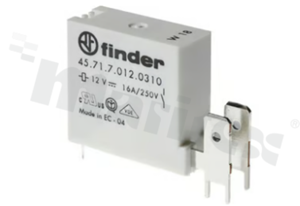 Przekaźnik elektromagnetyczny; miniaturowy; prąd znamionowy 16A; napięcie cewki 60VDC; pojedyńczy styk zwierny (1A); moc cewki 0.36W; 16A/250VAC, 16A/24VDC; montaż: PCB + Faston250