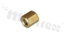 Screwed brass spacer sleeve; Int. thread: M3; 6mm