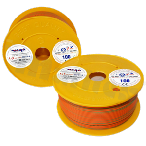 Single wire LGY/H05V-K; with copper multi-strand; orange/green; cross section 1.00mm2; AWG 17; 500V; -40+105 deg.C; 100m.