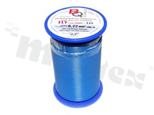 Single wire TLY/LIY; with copper multi-strand; blue; cross section 0.22mm2; AWG 24; 300V; -40+105 deg.C; 50m.