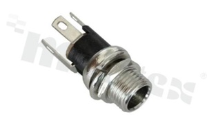 Gniazdo zasilające do PCB; męskie; kątowe; średnica kołka 2.5mm; średnica otworu 5.6mm; montaż: do panela