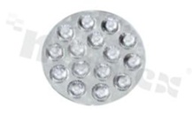Soczewka do diod LED high power; kąt rozsyłu: 25 stopni FWHM; ilość diod: 15; rozmiar: okrąg 95mm; wysokość: 11.1mm; rodzaj materiału: PMMA; sposób mocowania: ramka