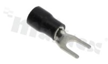 Konektor widełkowy; otwór 5.3mm; na kabel 2.5-4.0mm; Imax = 37A; izolacja czarna
