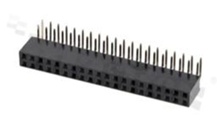 Listwa stykowa do PCB; w rastrze 2.54mm; 2x20styków; montaż: THT; żeńska; kątowa; dwurzędowe