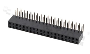 Pin Header; pitch 2.54mm; 2x20 pins; assembly: THT; female; angled; double row