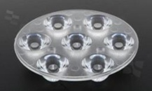 Soczewka do diod LED high power; kąt rozsyłu: 60 stopni FWHM; ilość diod: 7; rozmiar: okrąg 67mm; wysokość: 13.4mm; rodzaj materiału: PMMA; PC; sposób mocowania: śruby