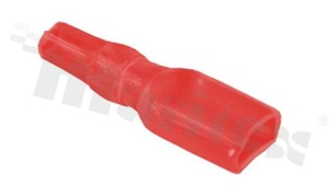 Osłonka do konektora płaskiego 4.8; na przewód OD=2.5mm L=23mm W=5.8mm; czerwona