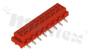 Low profile PCB connector; pitch 1.27mm; 16-contacts; SMD; female; top entry