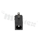 DC socket; male; angled; pin diameter 2.5mm; hole diameter 6.3mm; THT; straight legs