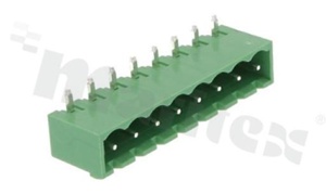 Listwa zaciskowa rozłączalna; w rastrze 5.08mm; 8-torowa; męska; kątowa; zabudowana; UL 300V/16A; TUV: 320V/20A