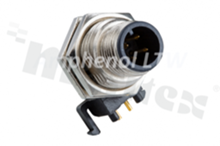 Gniazdo M12; kodowanie A; 8-stykowe; męskie; 2A; na panel; z nakrętką z przodu; PCB; IP67