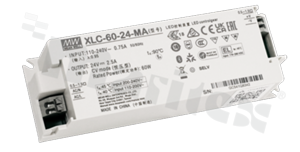 Switching power supply; LED; 60W; 24V; 2.5A; 100-305VAC; 141-431VDC
