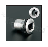 Gniazdo RJ45; żeńskie; otwór montażowy 22mm; podłączenie na wtyk RJ45 żeński; korpus srebrny; stop aluminium.