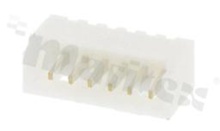 Header for PCB; pitch 1.25mm; 6-contacts; THT; male; top entry; 125V/1A