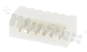 Header for PCB; pitch 1.25mm; 6-contacts; THT; male; top entry; 125V/1A