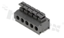 PCB terminal block; pitch 5.00mm; 5-ways; side entry; range wire 1.5mm2 (AWG 20-16); spring-loaded; gray; UL 300V/8A