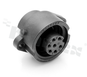 Gniazdo ECOMATE seria C016, 7-stykowe (6+PE), żeńskie, proste, 12A, 250V, kabel: max 0.75mm2( AWG18), styki srebrzone, lutowane, IP67