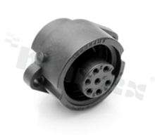 Socket ECOMATE C016 series, 7 pins (6+PE), female, straight, 12A, 250V, cable: max0.75mm2( AWG18), contact plating: silver plated, solder, IP67