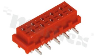 Low profile PCB connector; pitch 1.27mm; 10-contacts; SMD; female; top entry