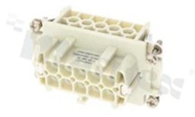 Wkład żeński Heavy-Mate seria E; 10-stykowy(10+PE); rozmiar: E10; 19A; 500V; kabel 0.5-4mm2; styki srebrzone; skręcane
