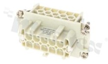 Wkład żeński Heavy-Mate seria E; 10-stykowy(10+PE); rozmiar: E10; 19A; 500V; kabel 0.5-4mm2; styki srebrzone; skręcane