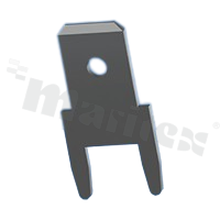 Flat terminal; male; 4.8x0.81mm; THT; tinned brass