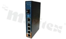 Switch przemysłowy PoE; Gigabit; niezarządzalny; 4 porty 10/100/1000Base-T(X) RJ45 PoE; 1 port 10/100/1000Base-T(X) RJ45 i 1 port 1000Base-X SFP; temp. pracy: -40+60 st.C; zasilanie redundantne 24...36VDC; montaż na szynie DIN