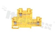 Installation terminal block; 2-level; 3-contacts; for wire 0,5-4mm2; screw terminal; grey; Din rail; 1000v/32A