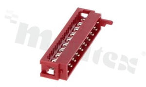 Low profile IDC connector; pitch 1.27mm; 18-contacts; male; flat cable AWG#26-#28; 1.5A 230V AC/DC