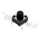 Łącznik 6.0x6.0x9.0mm, o sile nacisku 160gf, czarny przycisk, do montażu THT