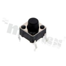 Tact Switch, h=6.0 mm, operating force 160gf, black, RoHS