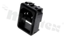 Connector: AC supply with space for rocker switch; male; straight; for panel-with screwless terminal (Push-In); terminals 4.8x0.8mm; 10A/250VAC