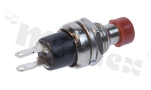 Przełącznik przyciskowy; 1-pozycyjny; 7mm; konektory; przycisk czerwony; 3A/125V